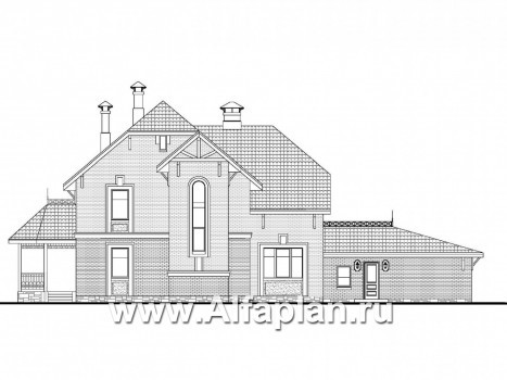 «Ясная поляна» - проект двухэтажного дома, планировка со спальней и кабинетом на 1 эт, с эркером и с гаражом на 2 авто - превью фасада дома