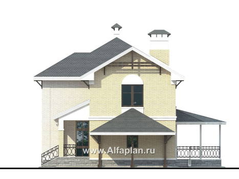 «Эйваро»-  проект двухэтажного дома из газобетона, с двусветной  столовой и с террасой - превью фасада дома