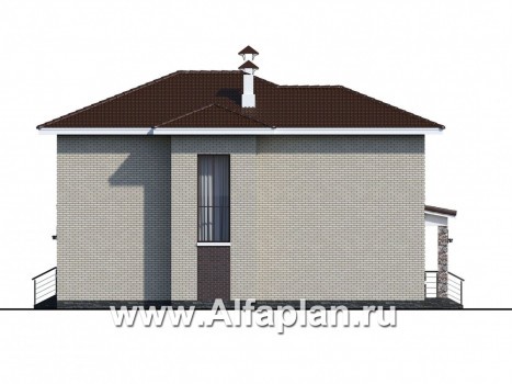 Проекты домов Альфаплан - «Формула успеха» - загородный дом с удобной планировкой - превью фасада №2