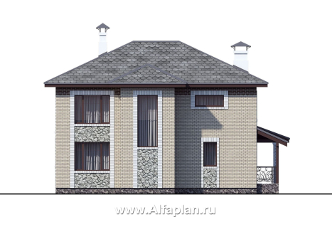 Проекты домов Альфаплан - «Модерн» - изящный коттедж в стиле начала 20-го века - превью фасада №4