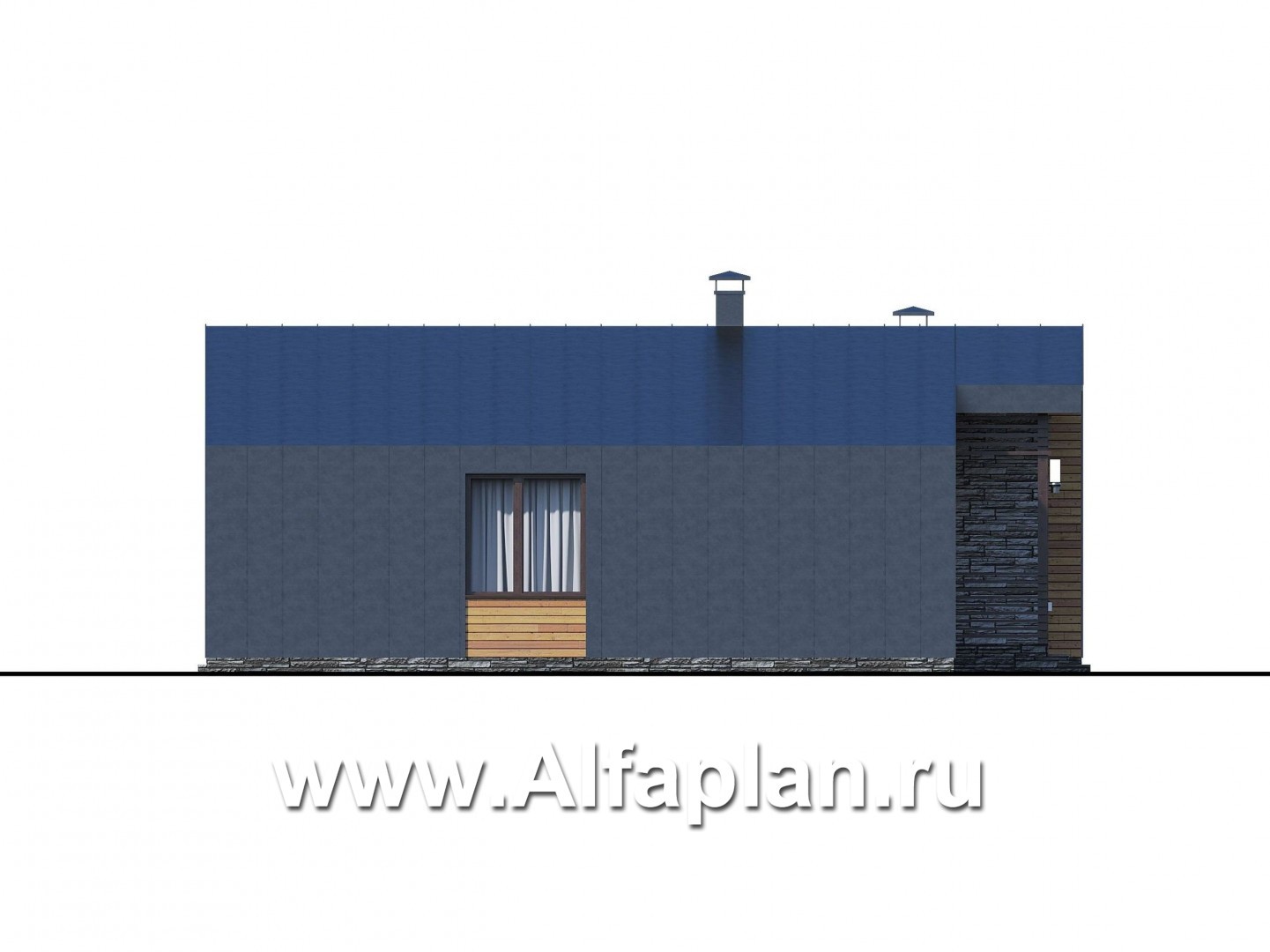Проекты домов Альфаплан - «Альфа» - каркасный дом с сауной - изображение фасада №3
