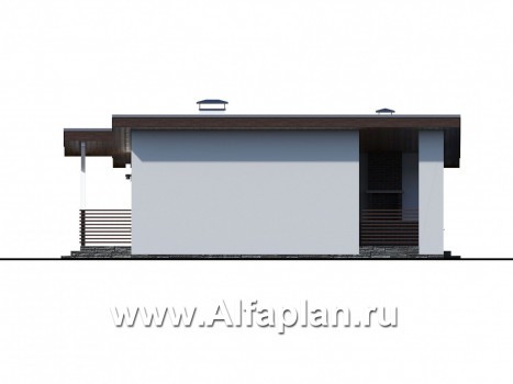 Проекты домов Альфаплан - «Вита» - загородный каркасный дом с террасой - превью фасада №2