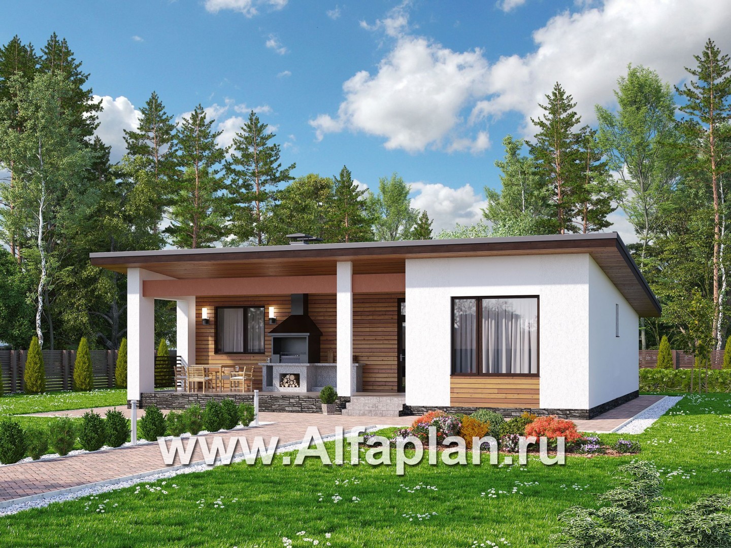 Проекты домов Альфаплан - «Зита» - загородный дом для отдыха - дополнительное изображение №1