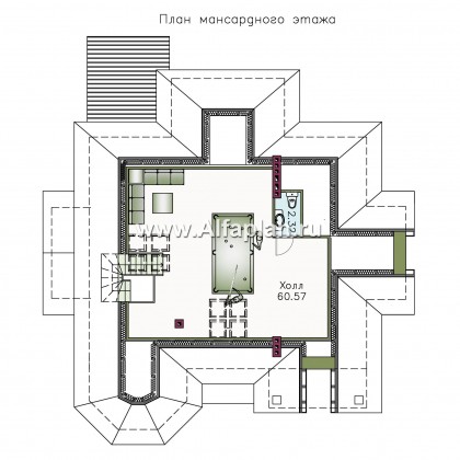 Проекты домов Альфаплан - «Воронцов»- респектабельный коттедж с комфортной планировкой - превью плана проекта №3