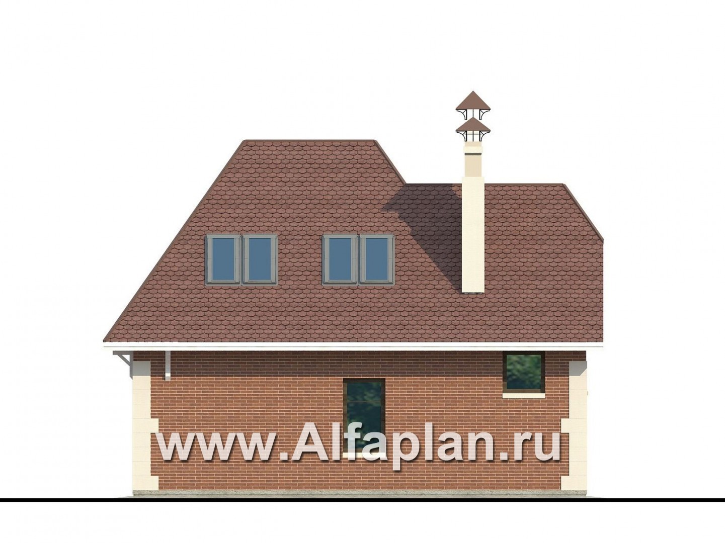 Проекты домов Альфаплан - Гостевой дом с гаражом на две машины - изображение фасада №4