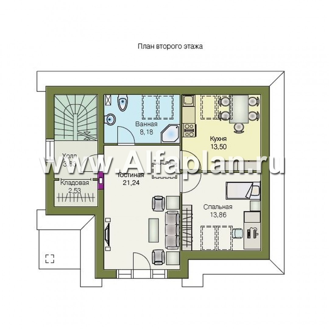 Проекты домов Альфаплан - Сауна с гостевой квартирой - изображение плана проекта №2