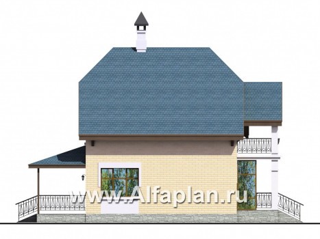 Проекты домов Альфаплан - «Дачный комфорт» - коттедж для отдыха и проживания - превью фасада №3