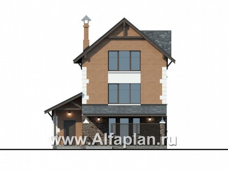 Проекты домов Альфаплан - Компактный и вместительный загородный дом - превью фасада №4