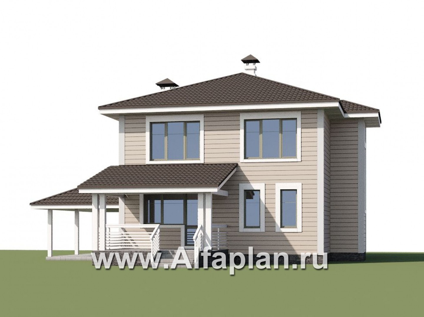 Проекты домов Альфаплан - «АльфаВУД» - деревяный дом из клееного бруса - дополнительное изображение №1