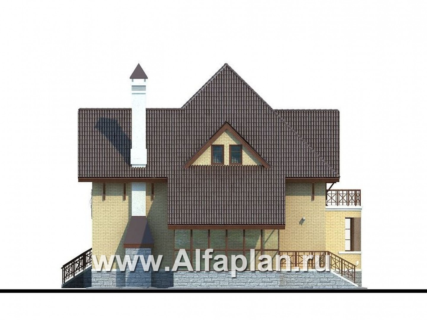 Проекты домов Альфаплан - «Суперстилиса» - удобный дом с рациональной планировкой - изображение фасада №2