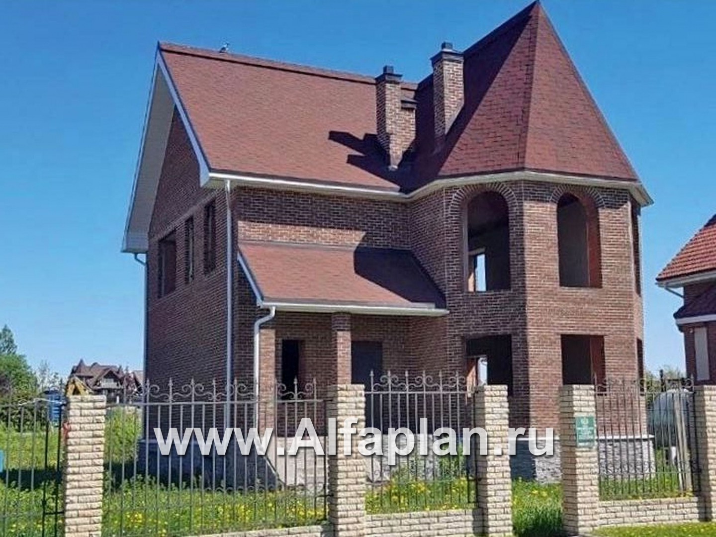 Проекты домов Альфаплан - «Аристо» - компактный дом с навесом для машины - дополнительное изображение №4
