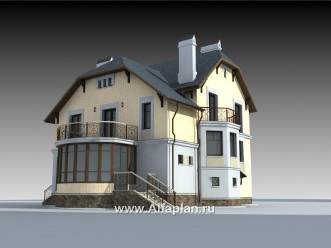 «Крестный Пачино»  - проект трехэтажного дома, с эркером и с верандой, с гаражом - превью дополнительного изображения №3