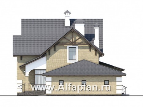 Проекты домов Альфаплан - «Приоритет» - коттедж с компактным планом и комфортной планировкой - превью фасада №2
