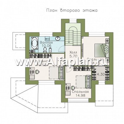 Проекты домов Альфаплан - «Высокий горизонт» - идеальный план дома на 150 квадратов - превью плана проекта №2