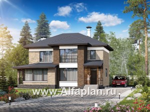 Проекты домов Альфаплан - «Высокий горизонт» - идеальный план дома на 150 квадратов - превью основного изображения