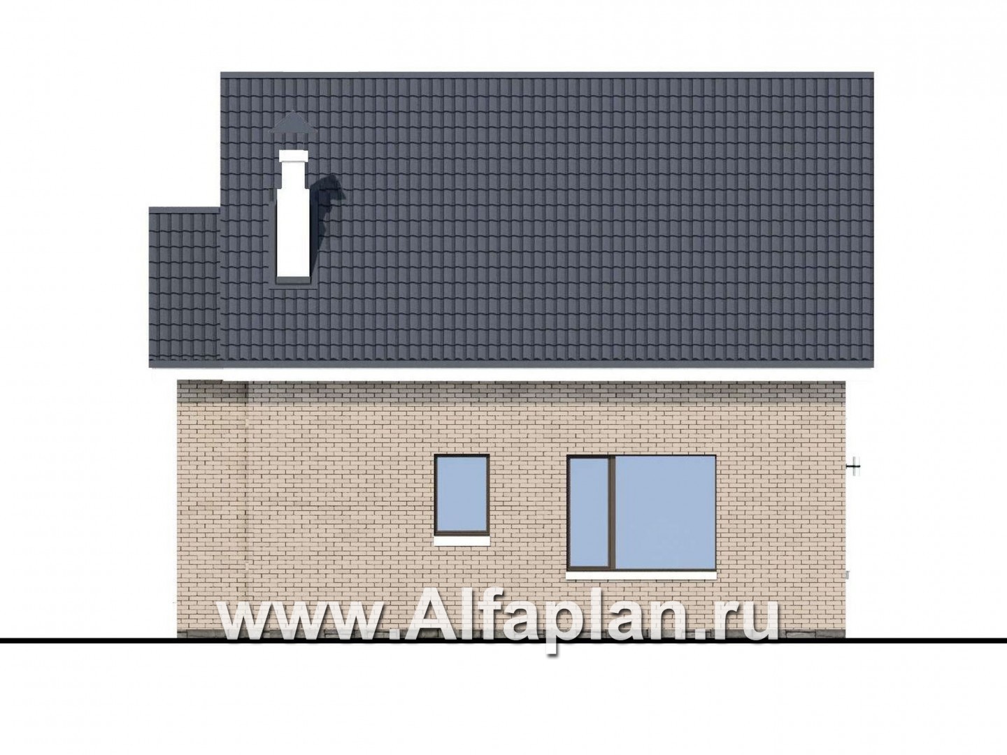 Проекты домов Альфаплан - «Сапфир» - недорогой компактный дом для маленького участка - изображение фасада №3