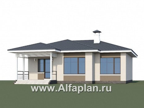 Проекты домов Альфаплан - «Бирюса» - одноэтажный коттедж для небольшой семьи - превью дополнительного изображения №1