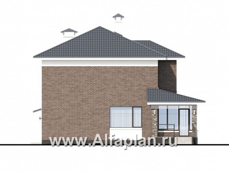 «Летний вечер» - проект двухэтажного дома, с верандой и с гаражом, в современном стиле - превью фасада дома