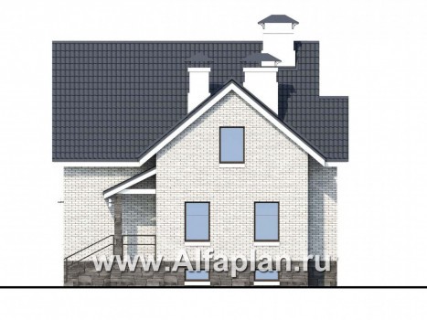 Проекты домов Альфаплан - «Сапфир» - недорогой компактный дом для маленького участка - превью фасада №2