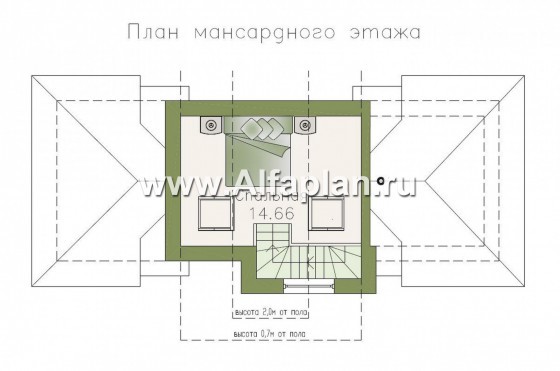 Проекты домов Альфаплан - Комфортная баня с жилой мансардой - превью плана проекта №2