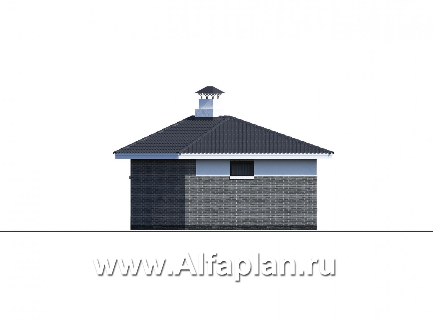 Проекты домов Альфаплан - «Кристалл» - современная угловая баня - изображение фасада №2