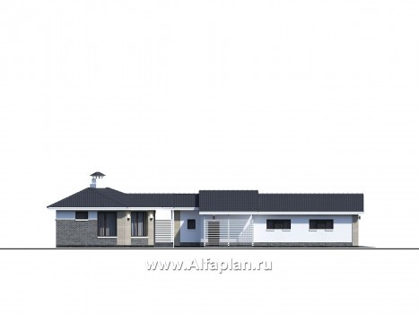 Проекты домов Альфаплан - Баня 263С с длинным гаражом 264Р - превью фасада №1