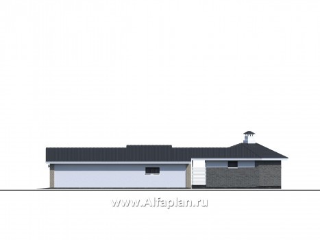Проекты домов Альфаплан - Баня 263С с длинным гаражом 264Р - превью фасада №2