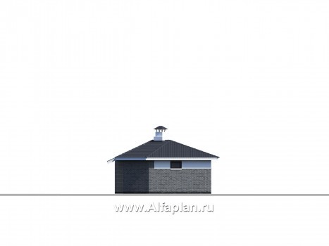 Проекты домов Альфаплан - Баня 263С с длинным гаражом 264Р - превью фасада №3