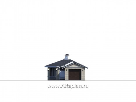 Проекты домов Альфаплан - Баня 263С с длинным гаражом 264Р - превью фасада №4
