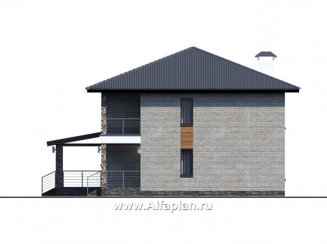 Проекты домов Альфаплан - «Эрго» - проект рационального, уютного современного дома - превью фасада №4