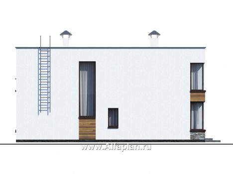 «Спектр» - проект двухэтажного дома, с двумя жилыми комнатами на 1-ом этаже, в современном стиле - превью фасада дома