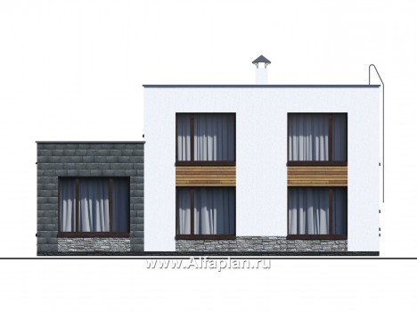 «Спектр» - проект двухэтажного дома, с двумя жилыми комнатами на 1-ом этаже, в современном стиле - превью фасада дома