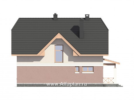 Проекты домов Альфаплан - Проект экономичного дома из газобетона - превью фасада №4