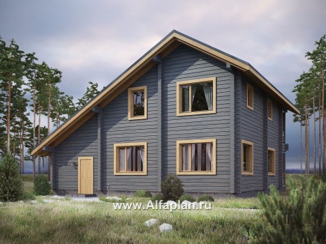 Проекты домов Альфаплан - Проект деревянного загородного дома с гаражом - превью дополнительного изображения №2