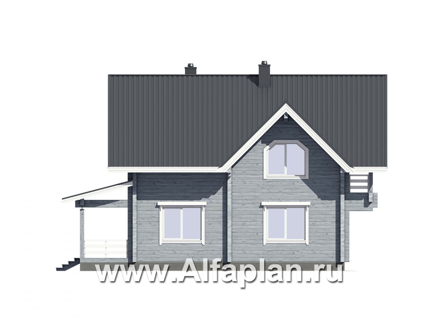 Проекты домов Альфаплан - Проект небольшого удобного загородного дома - изображение фасада №1