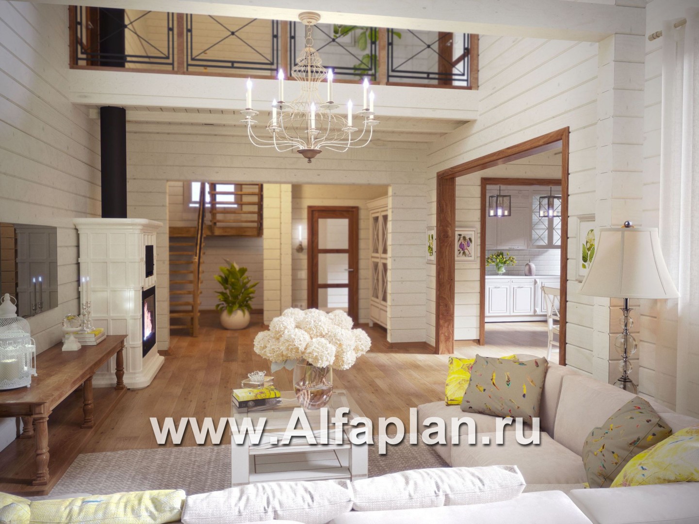 Проекты домов Альфаплан - Проект комфортабельного дома из бруса - дополнительное изображение №2