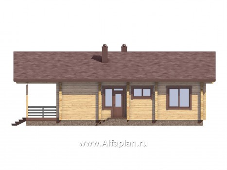 Проекты домов Альфаплан - Проект  современной дачи с большой угловой террасой - превью фасада №4