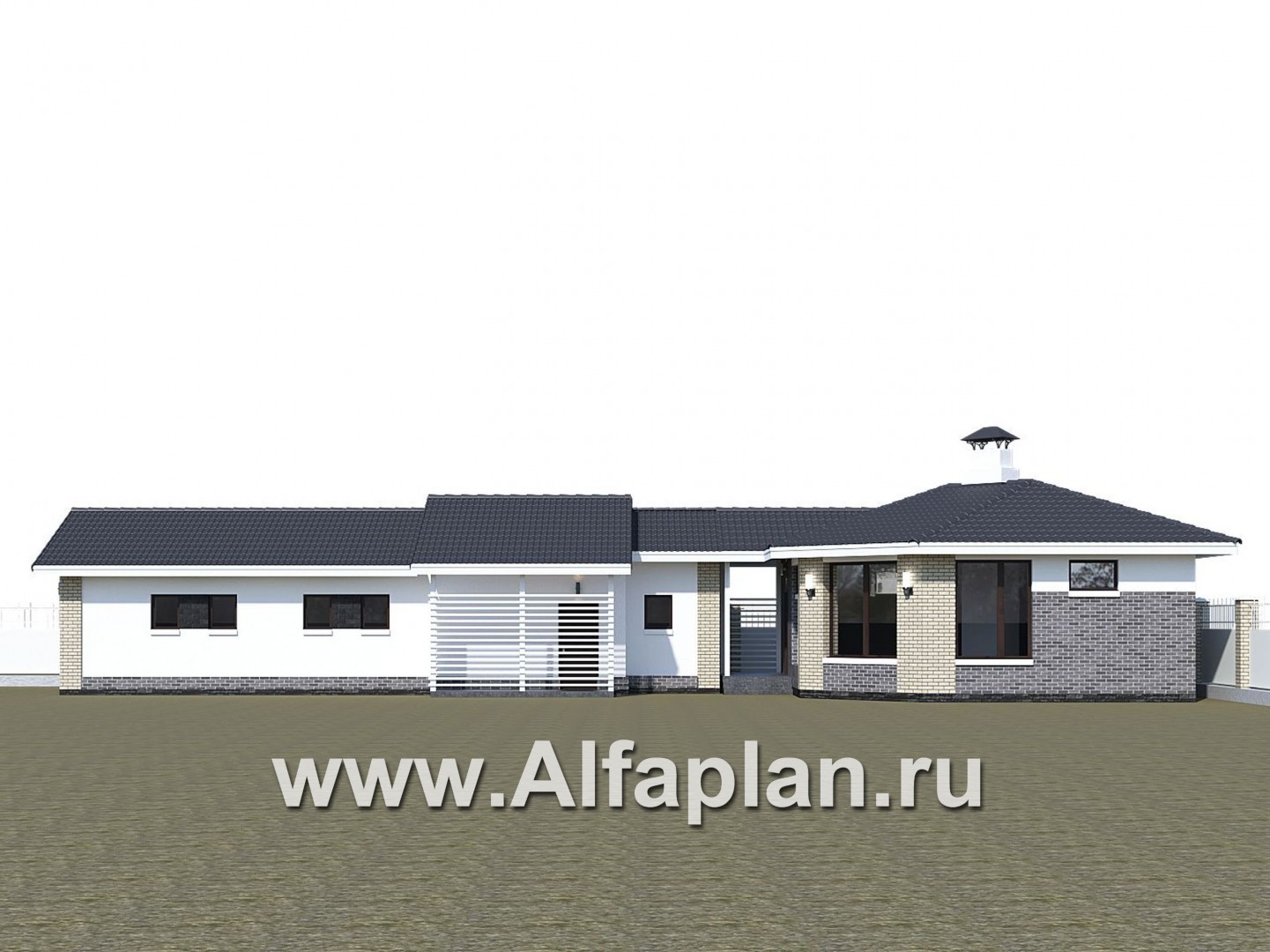 Проекты домов Альфаплан - Баня 263С с длинным гаражом 264Р - дополнительное изображение №1