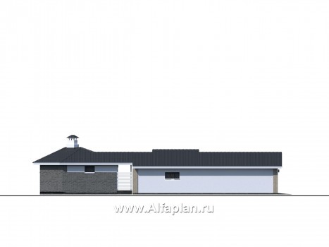 Проекты домов Альфаплан - Баня 263С с длинным гаражом 264Р - превью фасада №2