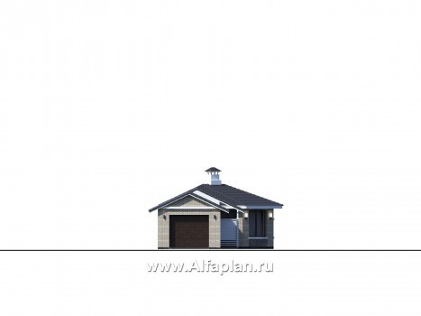 Проекты домов Альфаплан - Баня 263С с длинным гаражом 264Р - превью фасада №4