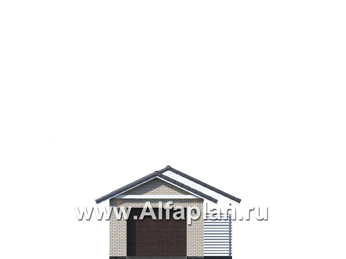 Проекты домов Альфаплан - Теплый гараж на 2 места или эллинг для катера - изображение фасада №2