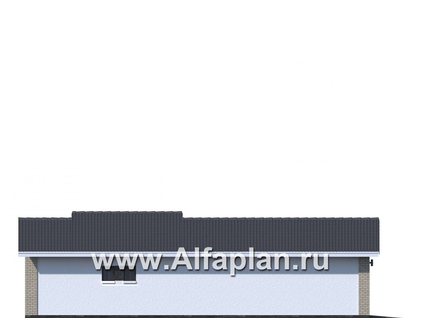 Проекты домов Альфаплан - Теплый гараж на 2 места или эллинг для катера - изображение фасада №3