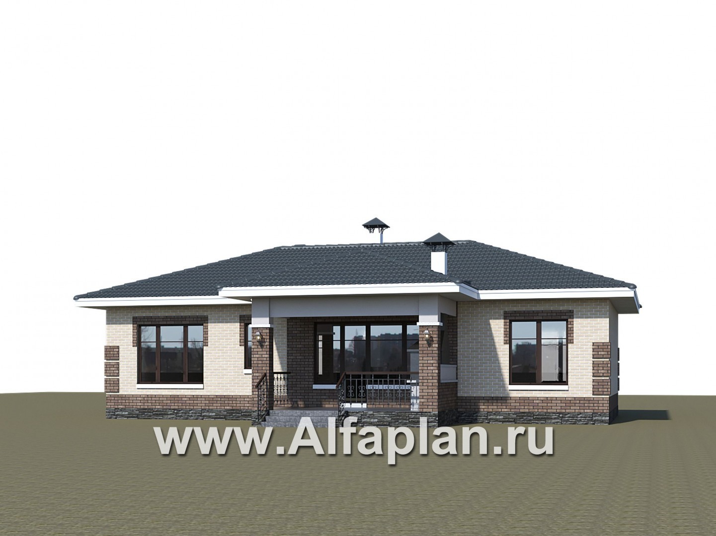 Проекты домов Альфаплан - «Авалон» - стильный одноэтажный дом - дополнительное изображение №3