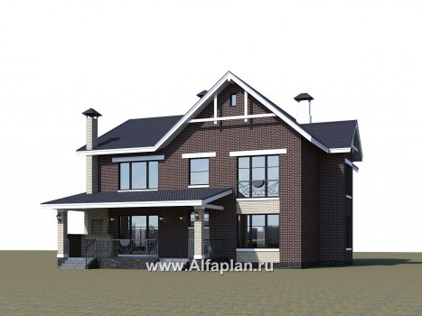 Проекты домов Альфаплан - "Сафо" - проект кирпичного дома со вторым светом - превью дополнительного изображения №2