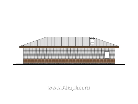 Проект гаража на 4 автомобиля, без столбов внутри - превью фасада дома