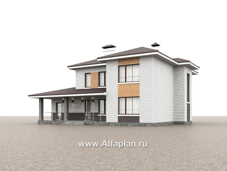 «Формула успеха» - проект двухэтажного дома из газобетона, в скандинавском стиле, удобный план дома с сауной - превью дополнительного изображения №3