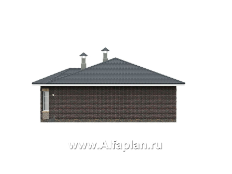 «Розенхайм» - проект одноэтажного дома в баварском стиле, планировка гостиная с эркером, кабинет и 2 спальни, с террасой - превью фасада дома