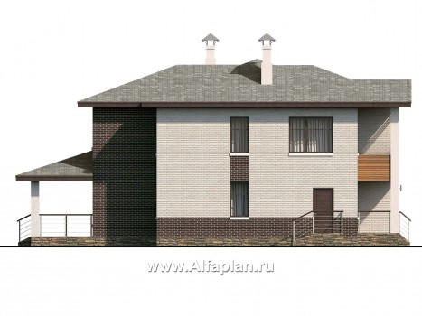 «Высшая лига» - проект двухэтажного дома, планировка с 2-я спальнями на 1эт, с балконом - превью фасада дома