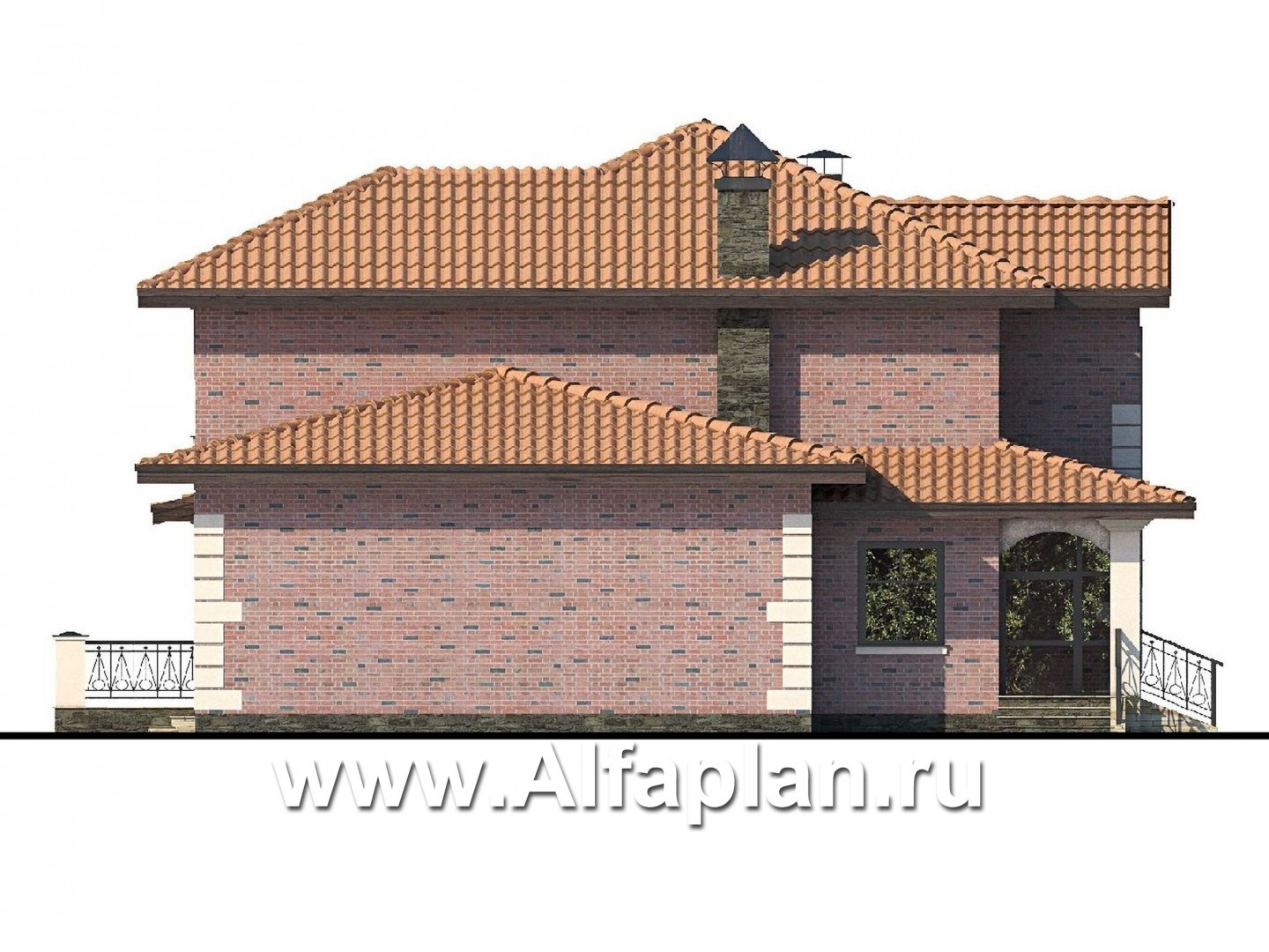 Проекты домов Альфаплан - «Фортуна» - коттедж с удобной планировкой - изображение фасада №2