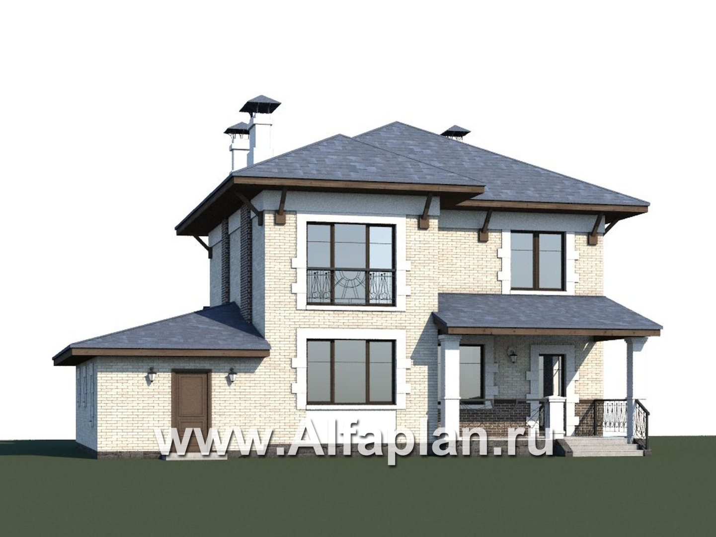 Проекты домов Альфаплан - «Виконт»- двухэтажный дом с гаражом и отличной планировкой - дополнительное изображение №3